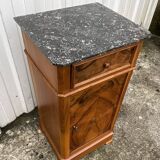Louis Philippe style bedside table in burr walnut, late 19th century