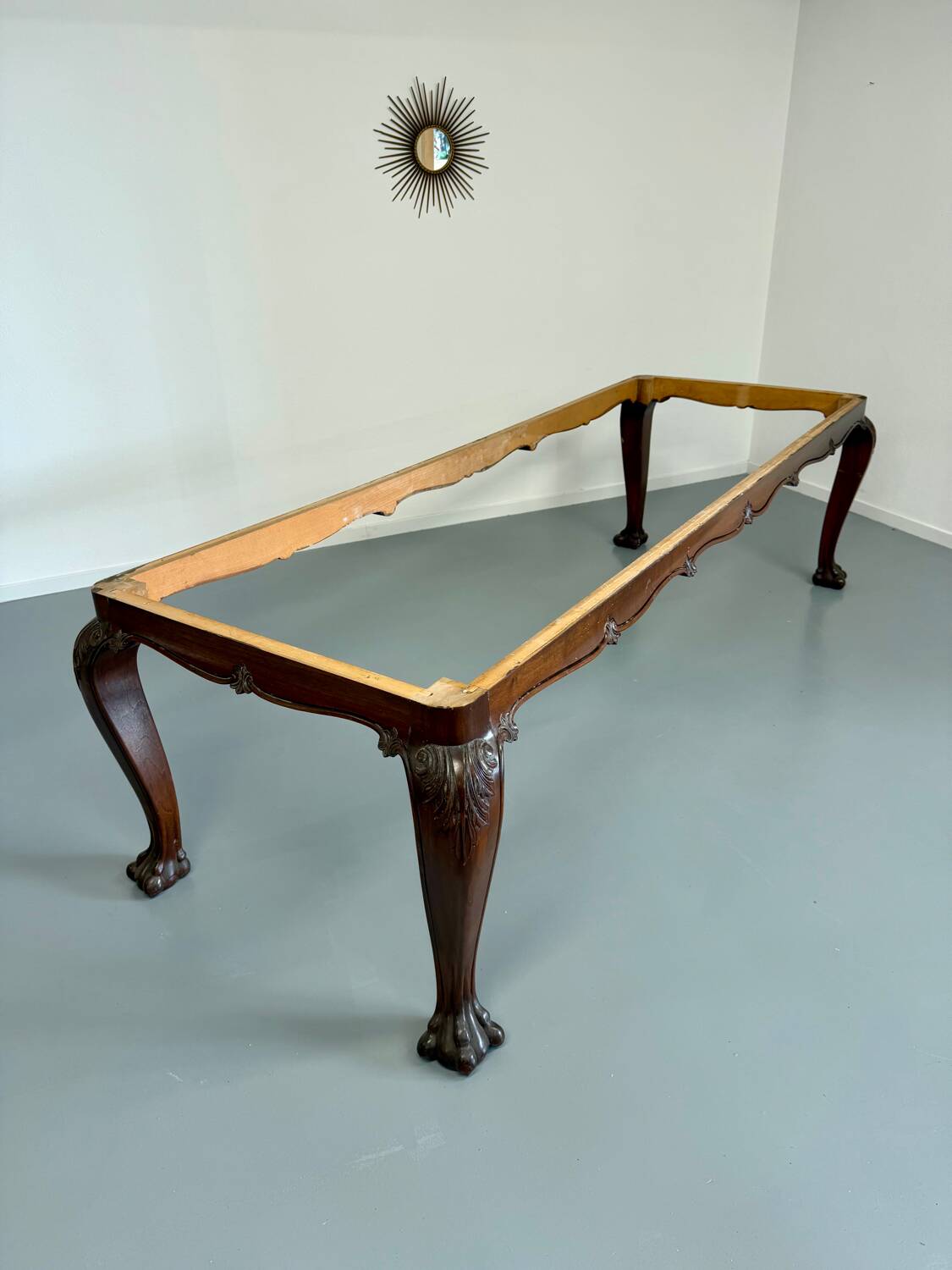 Large Chippendale dining table 300 cm claw foot an60