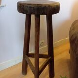 Vintage brutalist tripod high stool, 1950s