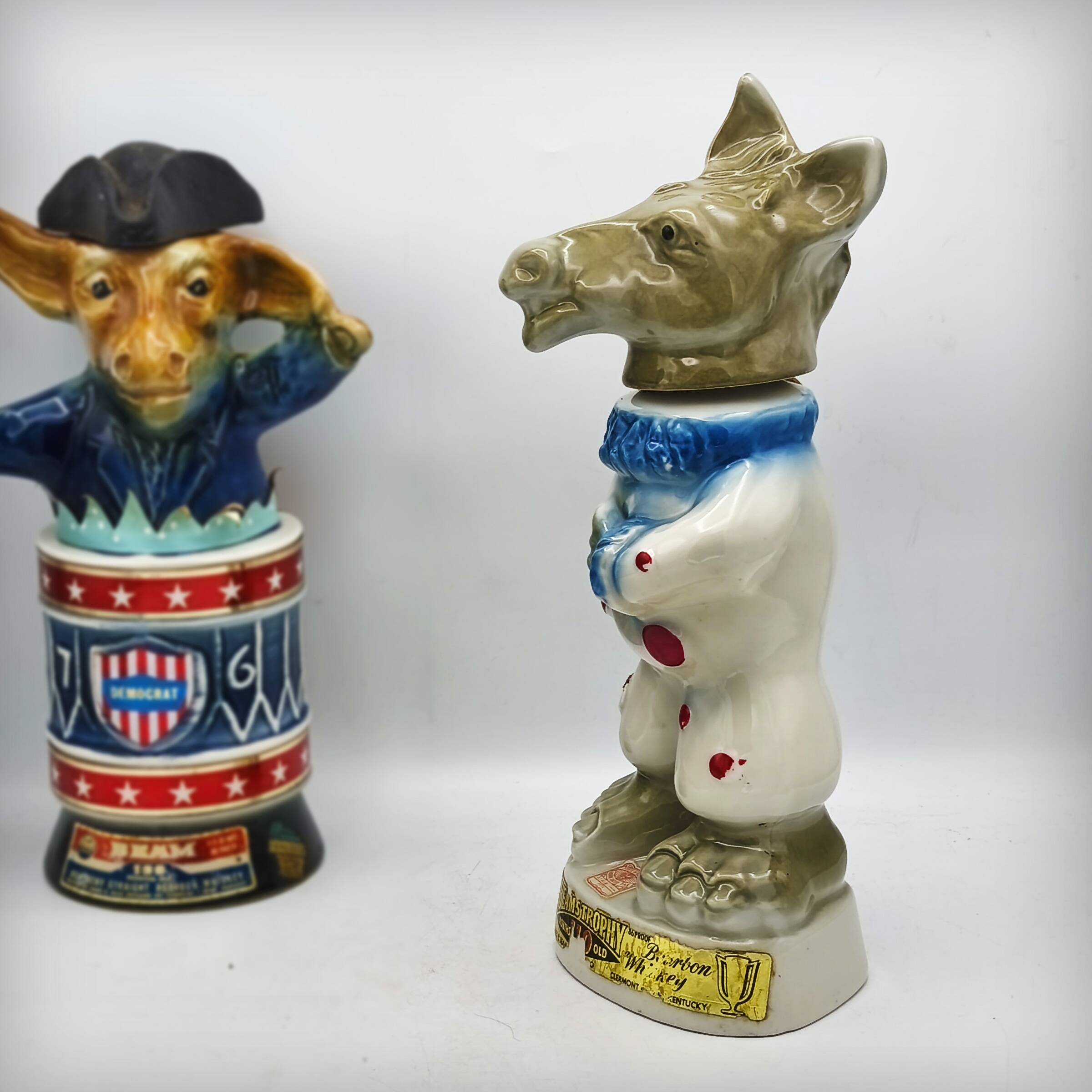 Ceramic carafe "clown donkey" by Jim Beam, USA, 1960s