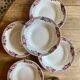 Set of 8 vintage soup plates decorated with pink and black flowers - Saint Amand