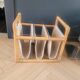 Vintage magazine rack made of bamboo, rattan and canvas