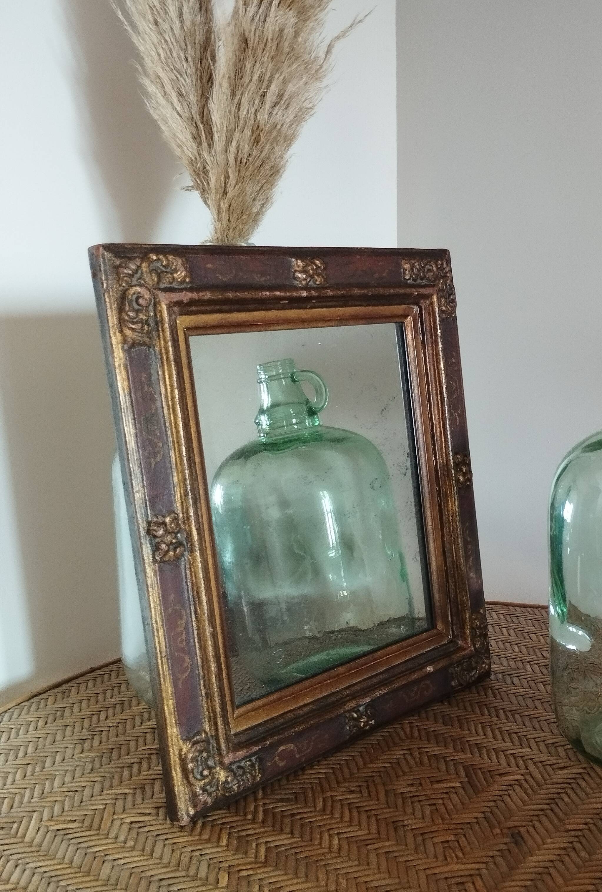 Small rectangular mirror with mercury glass "Leluc"