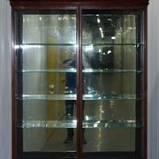 Rare glass-fronted Victorian apothecary cabinet.