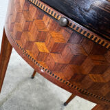 Bouillotte table/game table in Louis XVI style with marquetry circa 1900.
