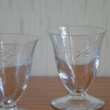 Set of 4 aperitif glasses with stylized branch motif
