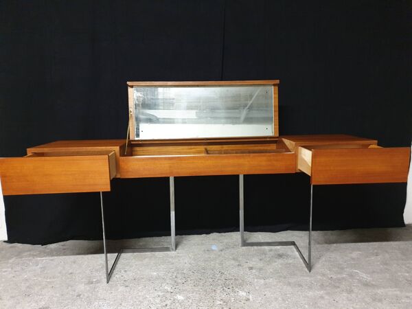 Coiffeuse teck design Roche Bobois mid-century