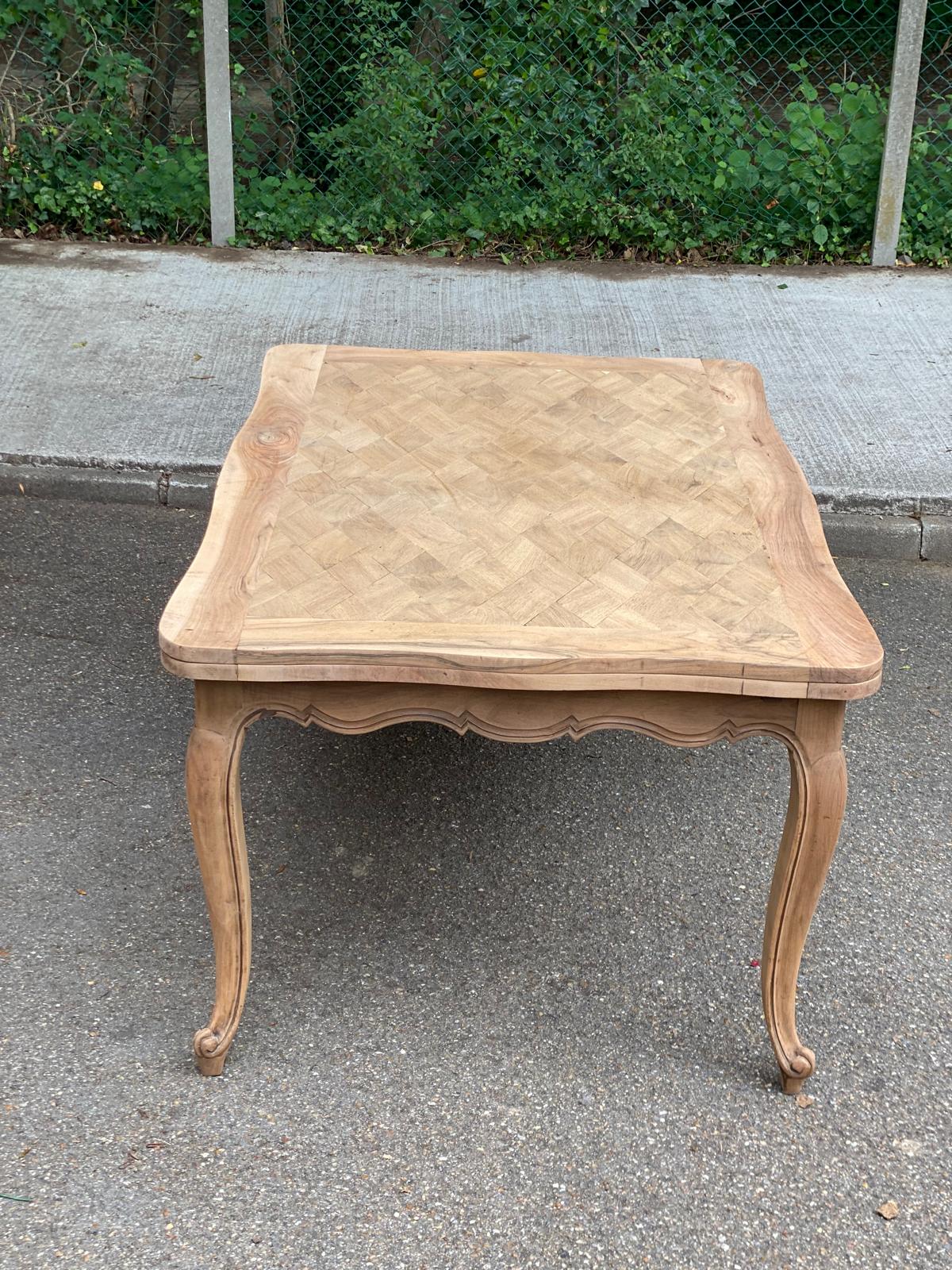 Renovated Louis XV extendable dining table walnut 265cm