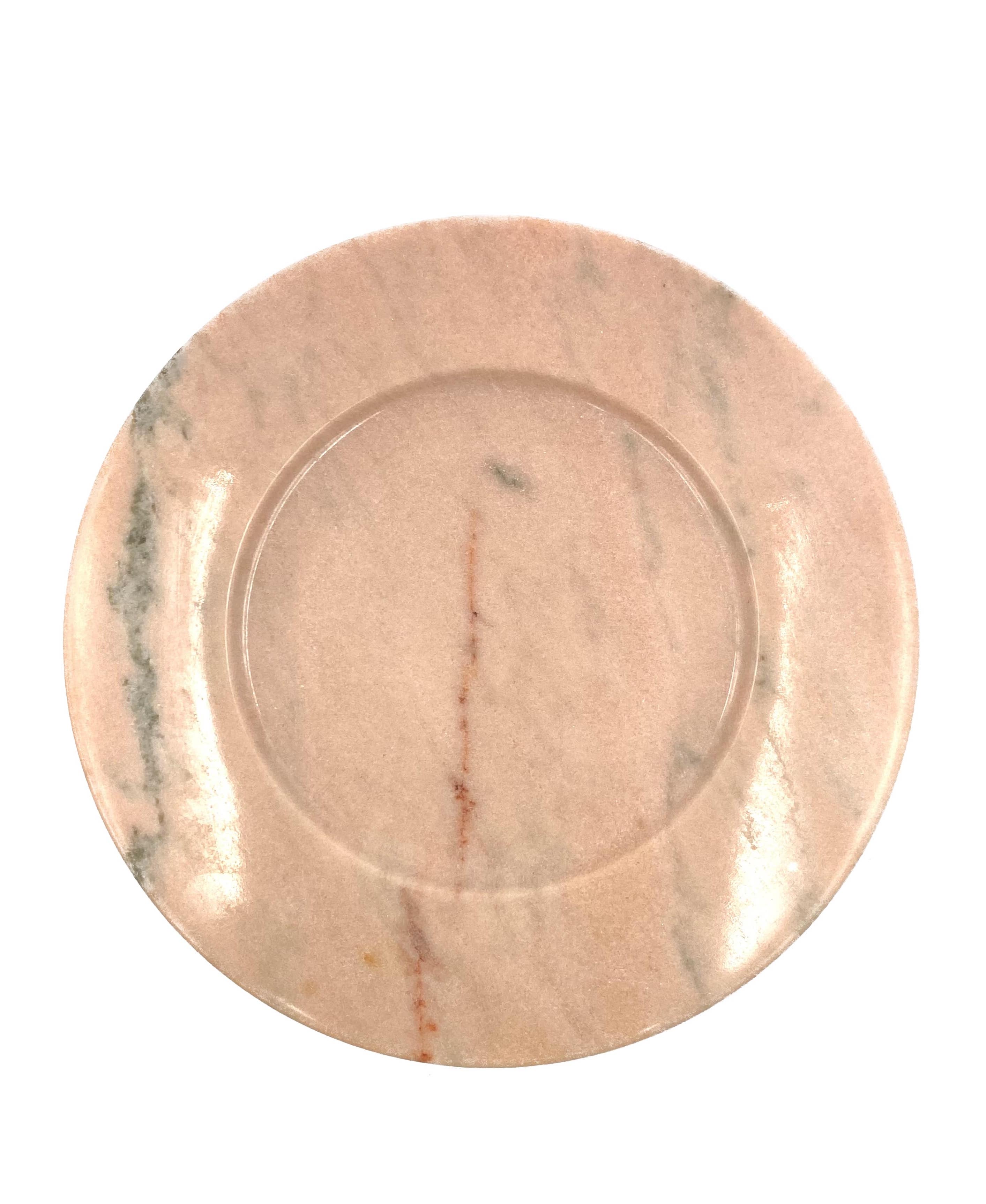 Pink marble centerpiece / tray, up&up italy, 1970s