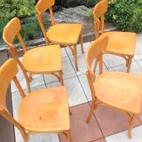 Suite of five bistro chairs feet with hoops / vintage 50s-60s