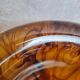 Art Deco Davidson "Cloud Glass" amber centrepiece bowl – vintage English flower holder