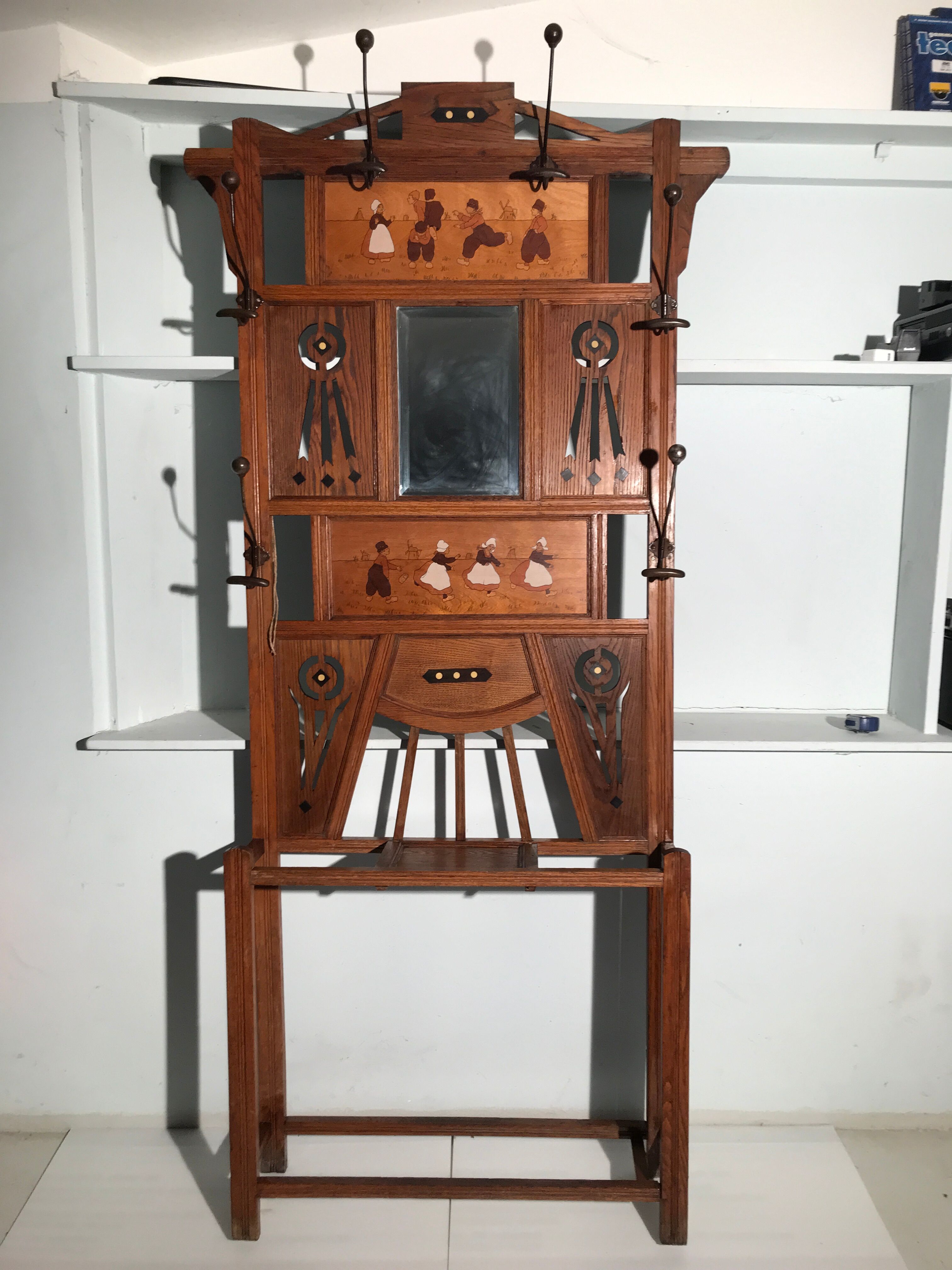 Vintage wardrobe coat rack