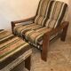 Armchair and vintage ottoman 1960-80 Sweden brutalism