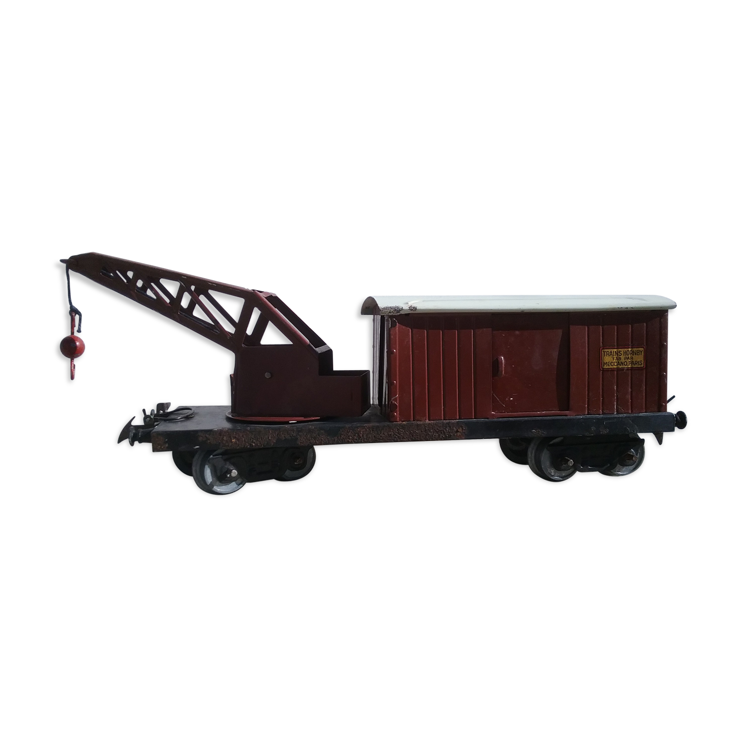 HORNBY MECCANO WAGON Grue n°1 Train Tôle, Métal échelle O Gauge Crane
