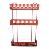 Vintage shelf in red openwork metal