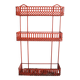 Vintage shelf in red openwork metal