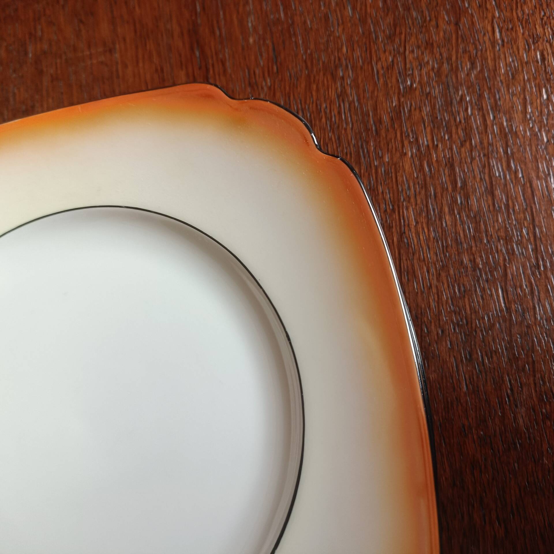 Orange porcelain dessert plates