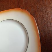 Assiettes à dessert orange en porcelaine