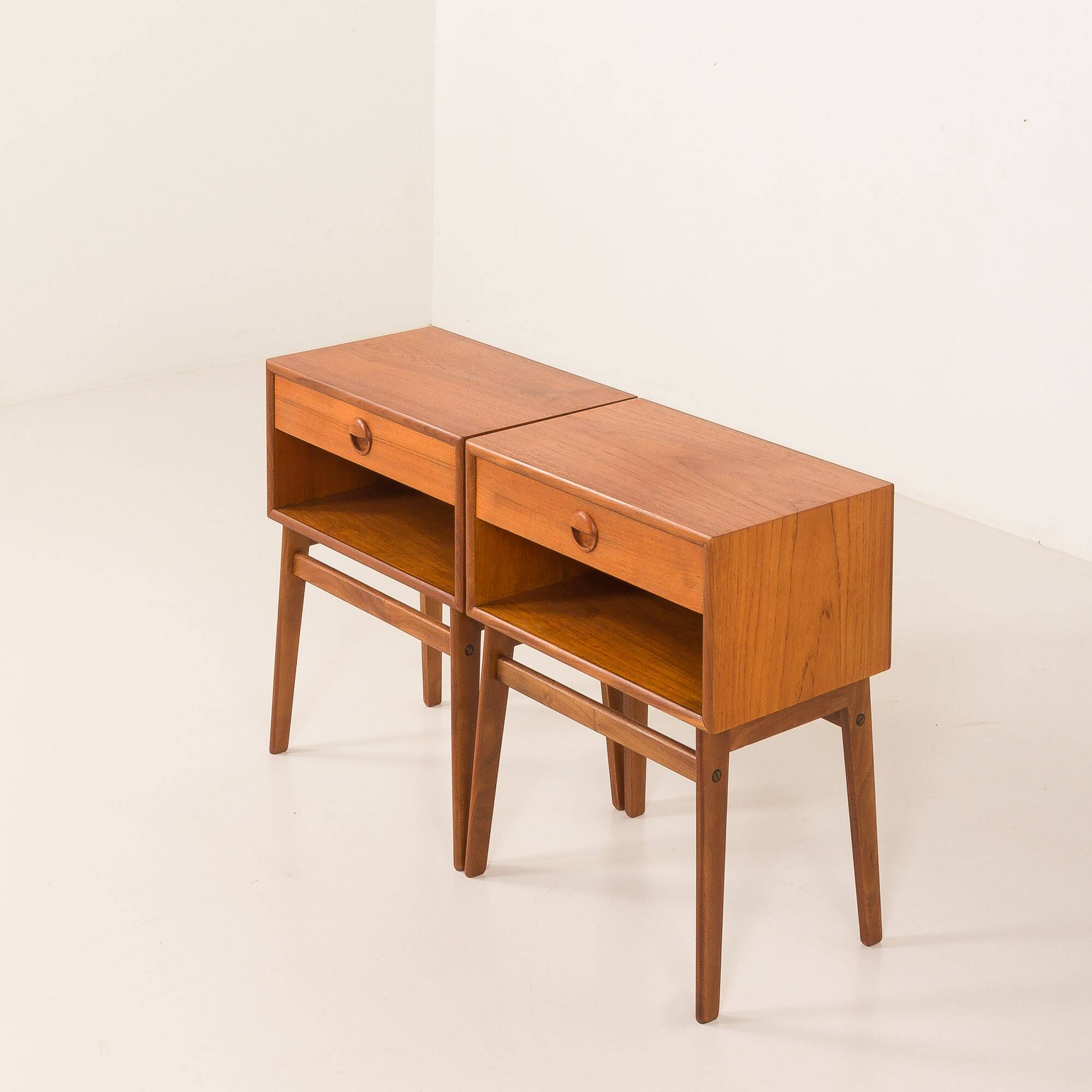 Pair of mid-century teak nightstands, Denmark 1960s