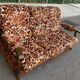 Vintage 70s 3-seater convertible sofa in floral velvet Méral France 1970