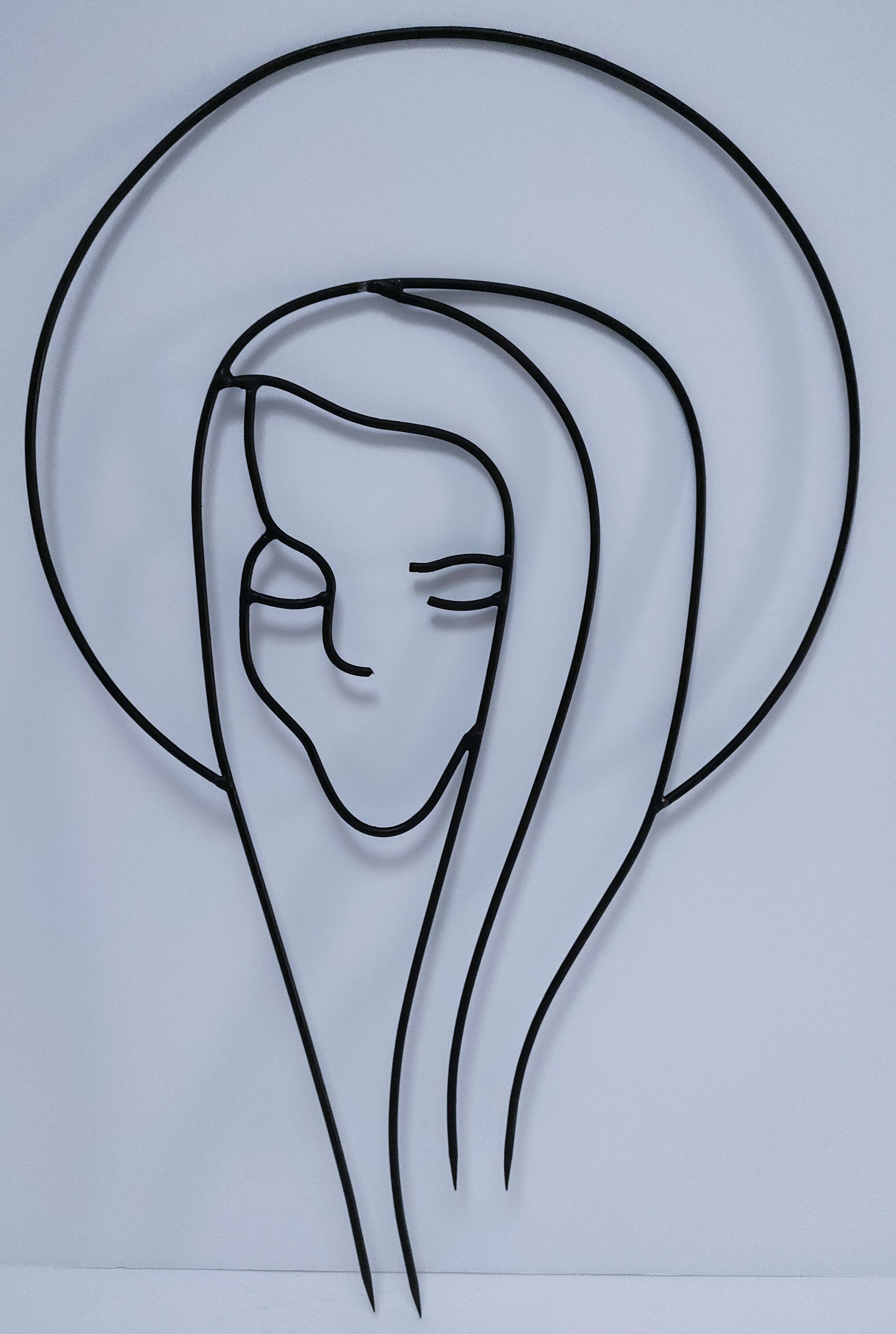 metal wall decoration modernist saint 1960s