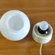Table lamp white glass globe – 60s/70s