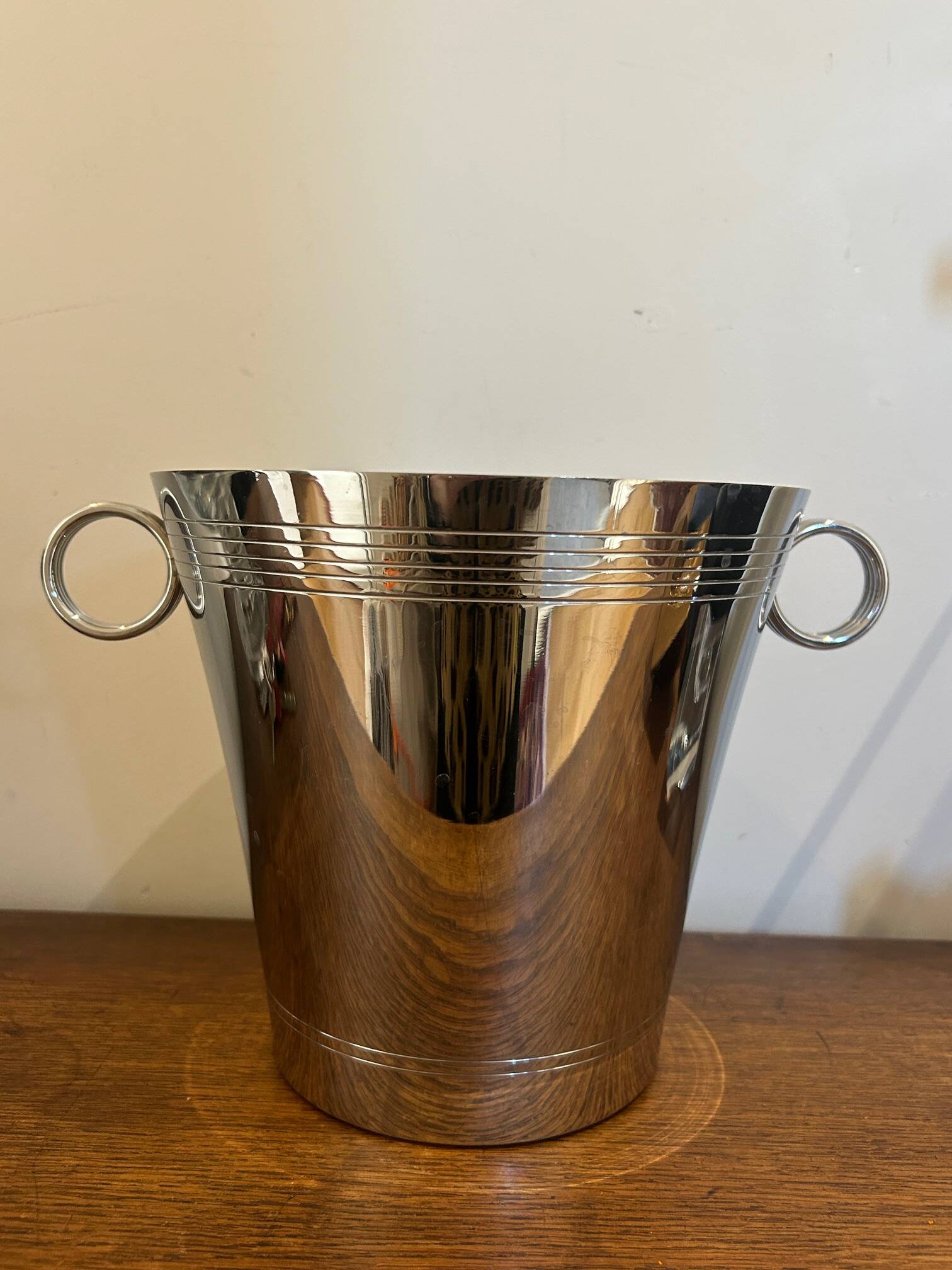 chrome metal champagne bucket 1950