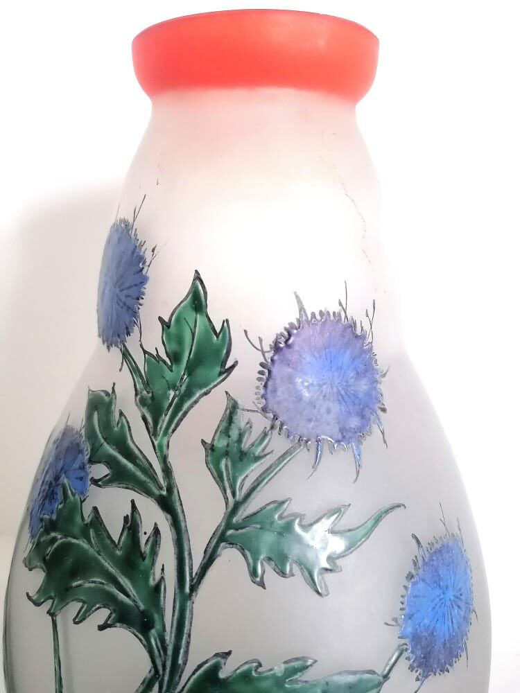 Vase aux chardons Verreries Leune