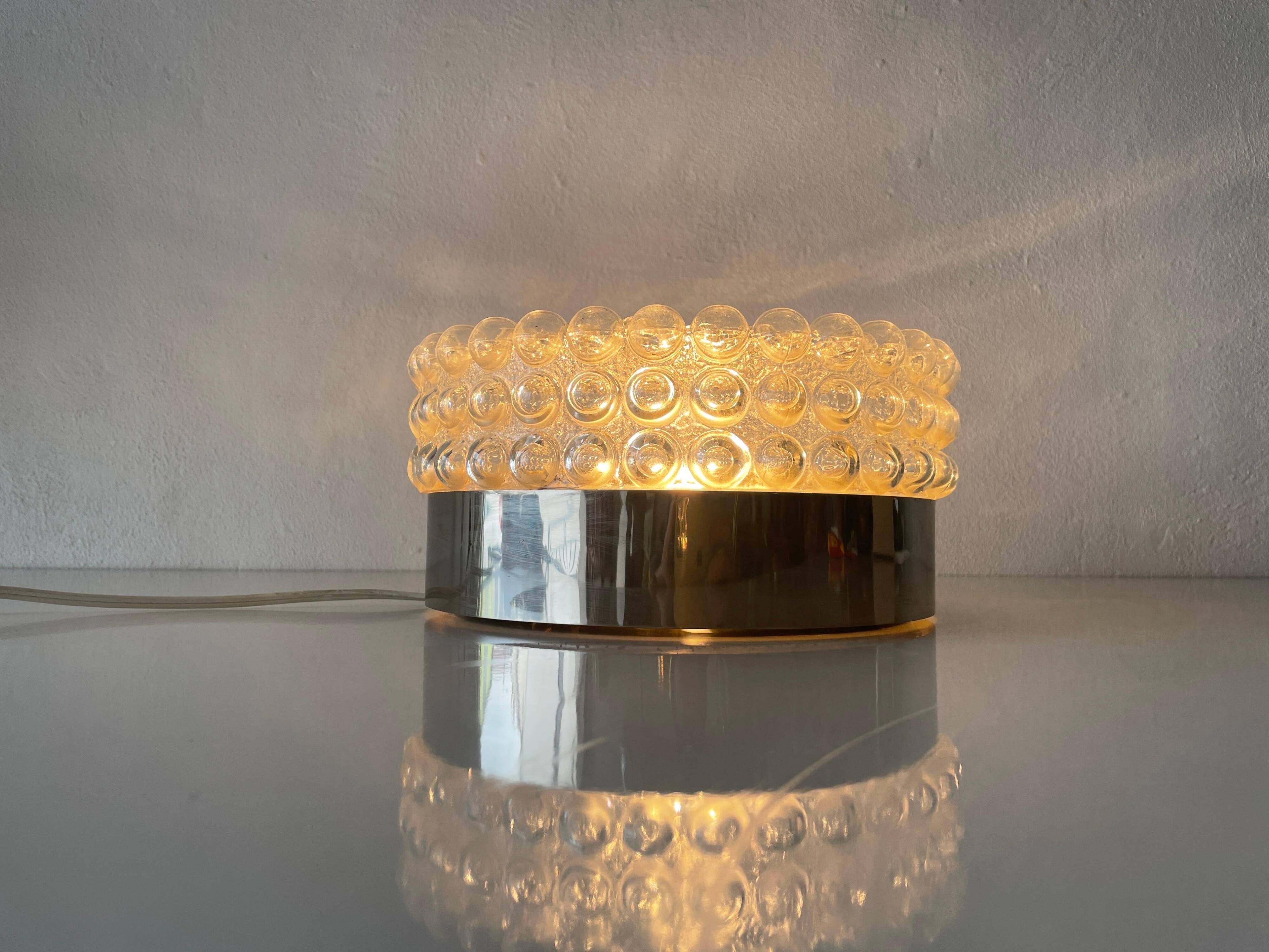 Round bubble glass wall lamp or flush mount by Limburg, 1960s, Germany