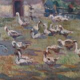 Table "farmyard" by Bourgain circa 1900