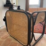 Cane and rattan armchair