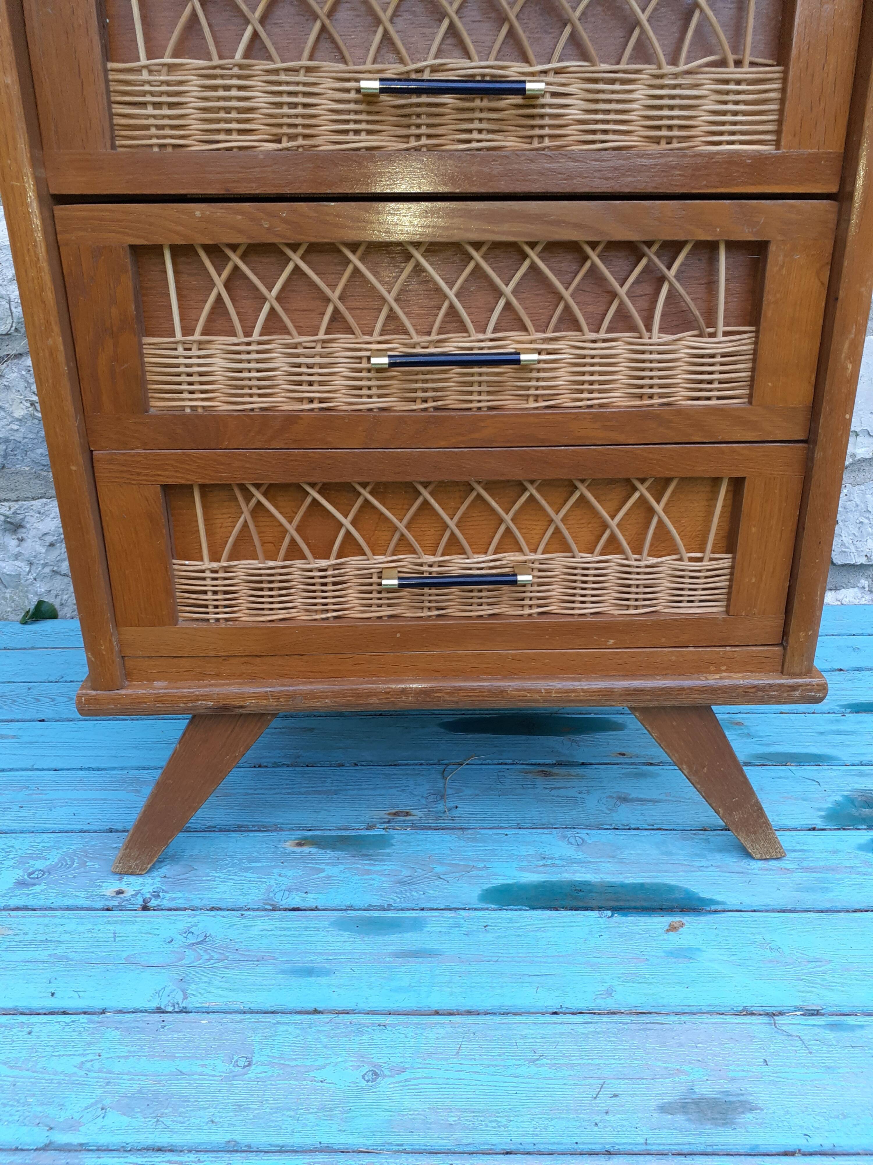 Vintage rattan cloth 60s