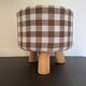 Children's pouf in Vichy chocolate fabric H28 X L 24