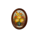 Peinture fleurs cadre ovale