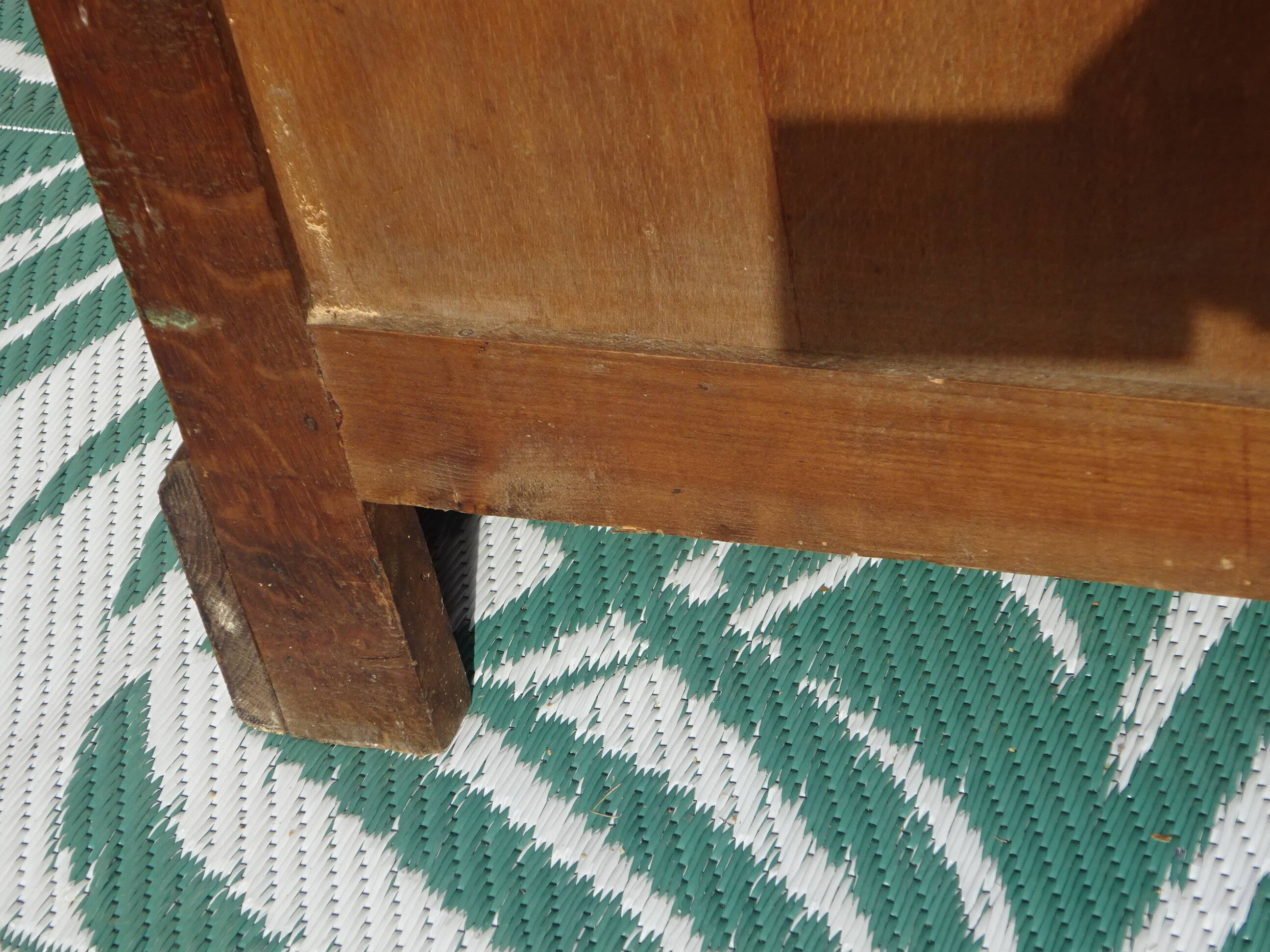 Small display case in oak and old glass