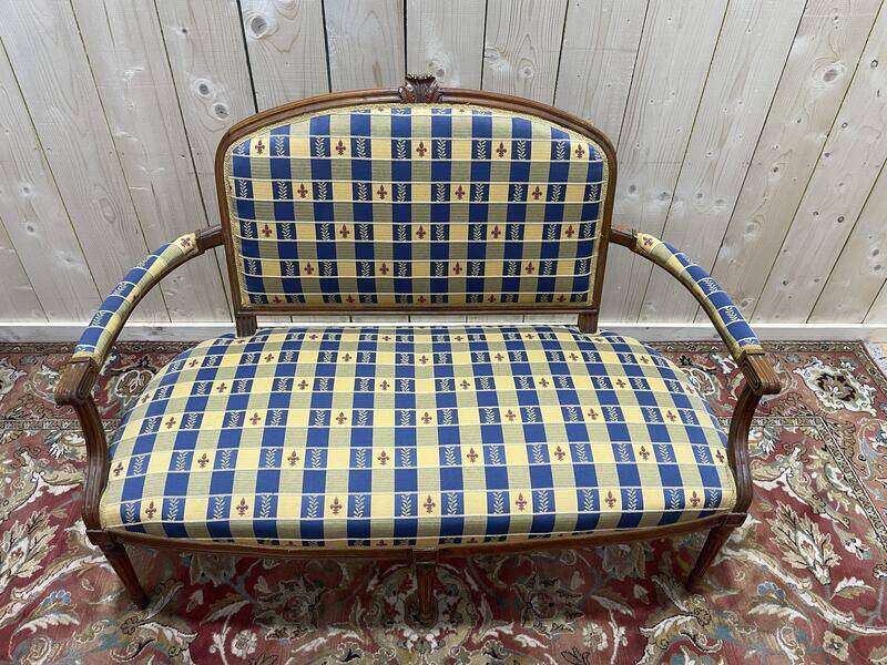 Canapé - Banquette de style Louis XVI tissu LYS