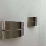 Pair of vintage wall lights, brushed metal, France 1980.