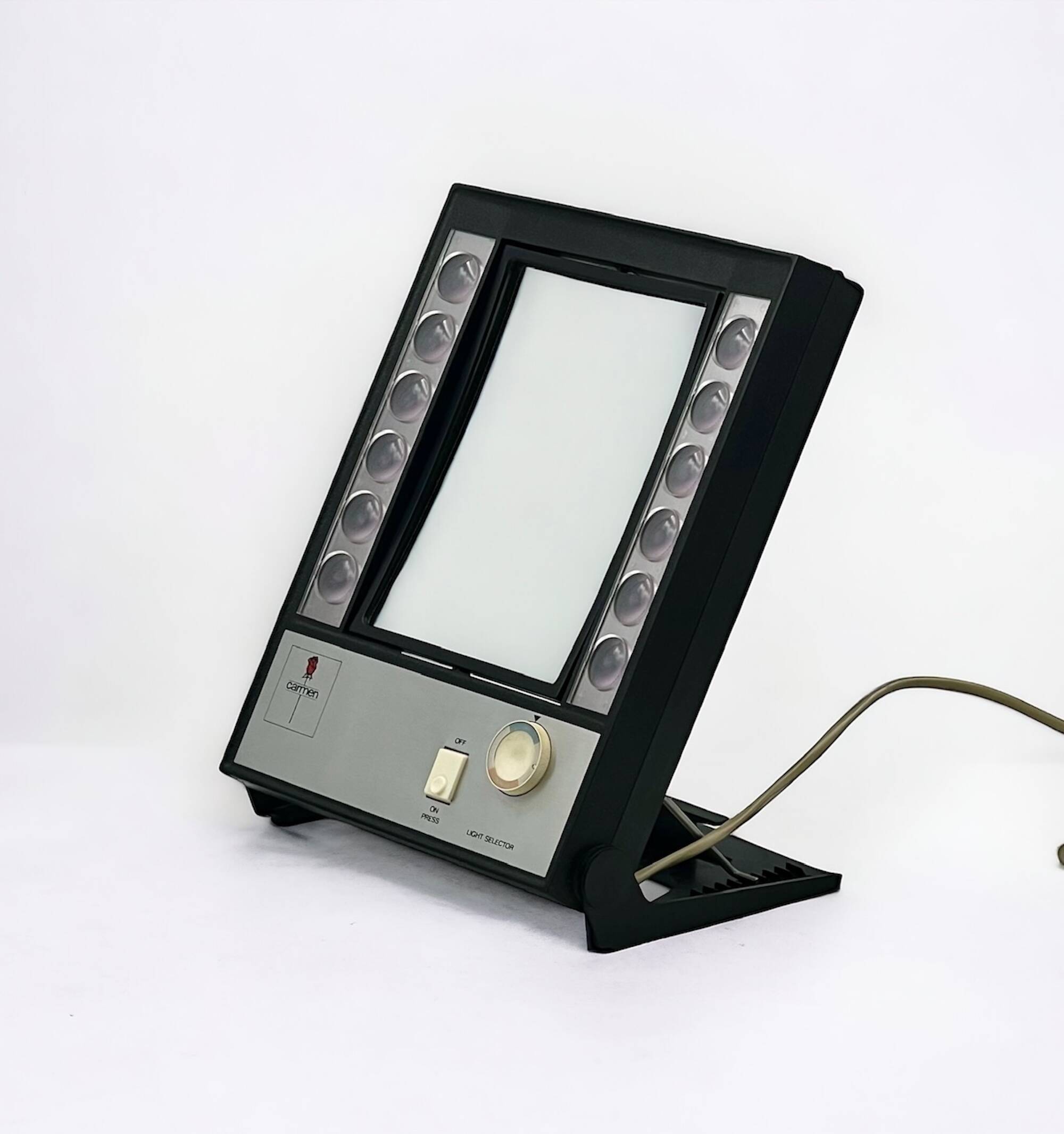 70s mirror with light, Carmen Denmark - MCM vintage