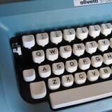 Blue typewriter Ollivetti Studiu 46 years 70