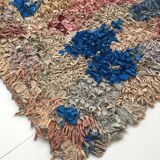 Moroccan Berber carpet Boucherouite with colored diamonds 242x110cm