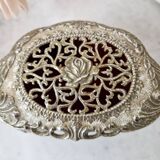 Vintage openwork silver metal jewelry box