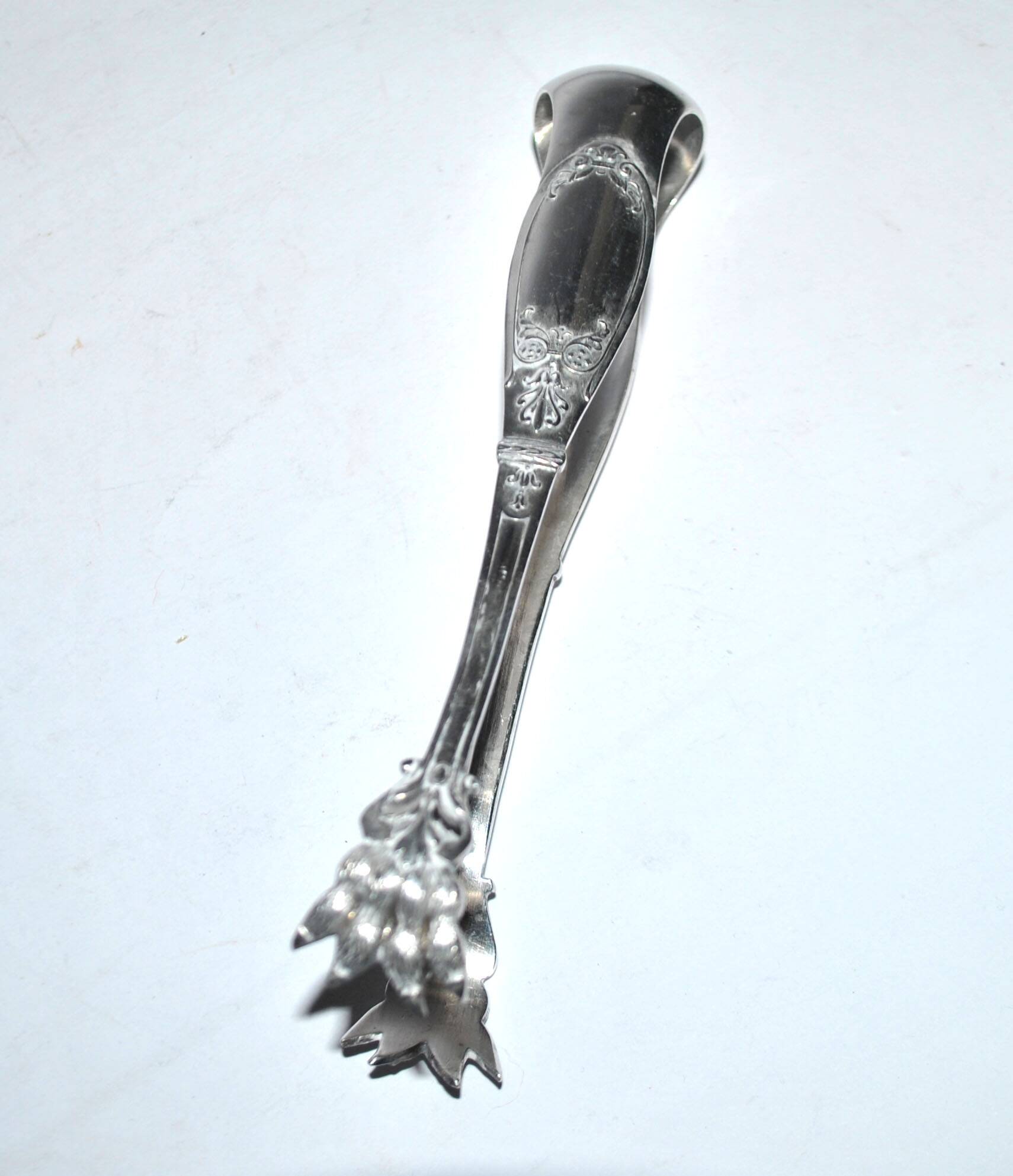Empire Silver Metal Clawed Sugar Tongs Neoclassical Ice Tongs