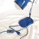 Blue and chrome adjustable spot desk lamp, Vrieland Design, Netherlands, 1970s