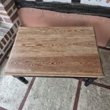 Table de salon ancienne bois brut noire