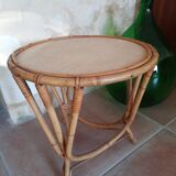Rattan pedestal table