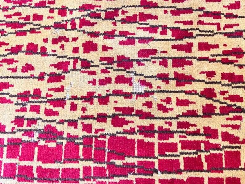 1960s mid century design Abstract organic Rug/carpet, Czechoslovakia - bouclé