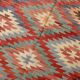 Multicolor Star Pattern Decorative Kilim Rug, 141x275 Cm