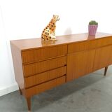 Dressoir en teck plus fin barkast avec lades et klepdeuren