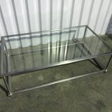 Table basse en acier et laiton