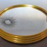 50 60 years gold metal round mirror tray